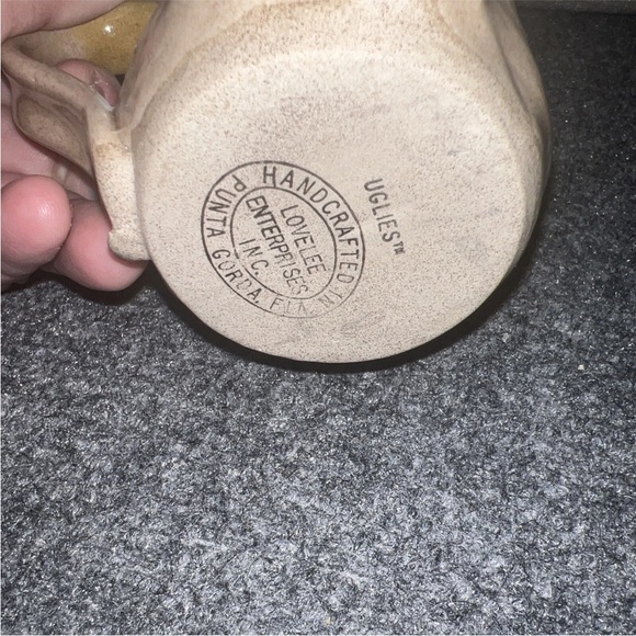 Vtg Uglies Mug Pottery Hand Crafted Funky Face Small  Folk art Unique - Picture 5 of 6